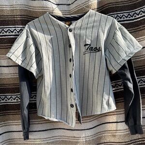 Triangl Swimwear Gray and Black Striped Top